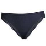 Ribbed Cotton Bikini w/Lace