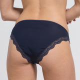 Ribbed Cotton Bikini w/Lace