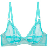 Sheer Tulle Demi Bra in Bright Jade